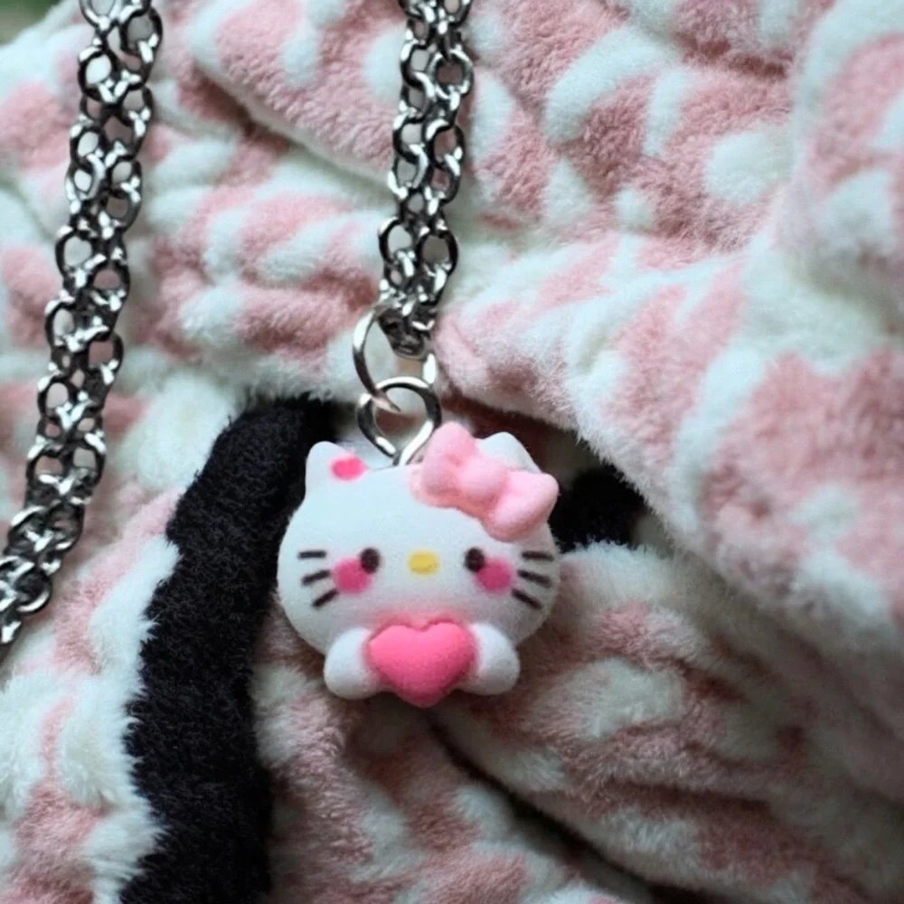 Hello Kitty Pink and Silver Charm Jewelry Sanrio